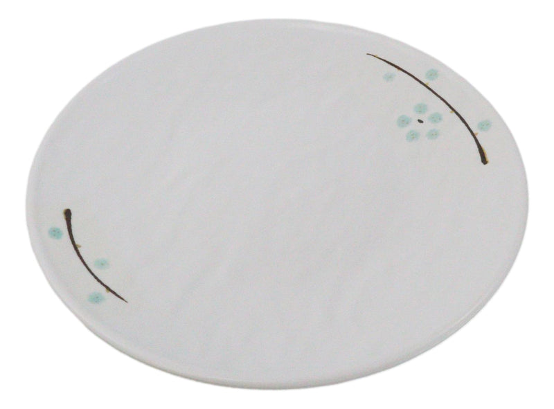 Set Of 6 Modern Yukino Hana Snowflakes Melamine Round Entree Dinner Plates 9"D