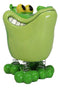 Whimsical Swamp Bayou Alligator Money Piggy Bank W/ Bobble Spring Legs Figurine