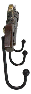 Rustic Western Old World Dual Six Shooter Gun Pistols With Lone Star 3 Pegs Hook