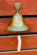 Antiqued Brass Finish Over Aluminum Verdigris Patina Titanic Wall Dinner Bell