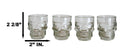 Set of 4 Clear Glass Gothic Skeleton Skull Face Liquor Shot Glasses Shooters