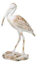 Nautical Marine Scarlet Ibis Distressed Faux Wood Finish Sculpture Decor 16"H