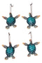 Set Of 4 Nautical Blue Sea Turtles Ocean Marine Wall Hanger Decor Tree Ornaments