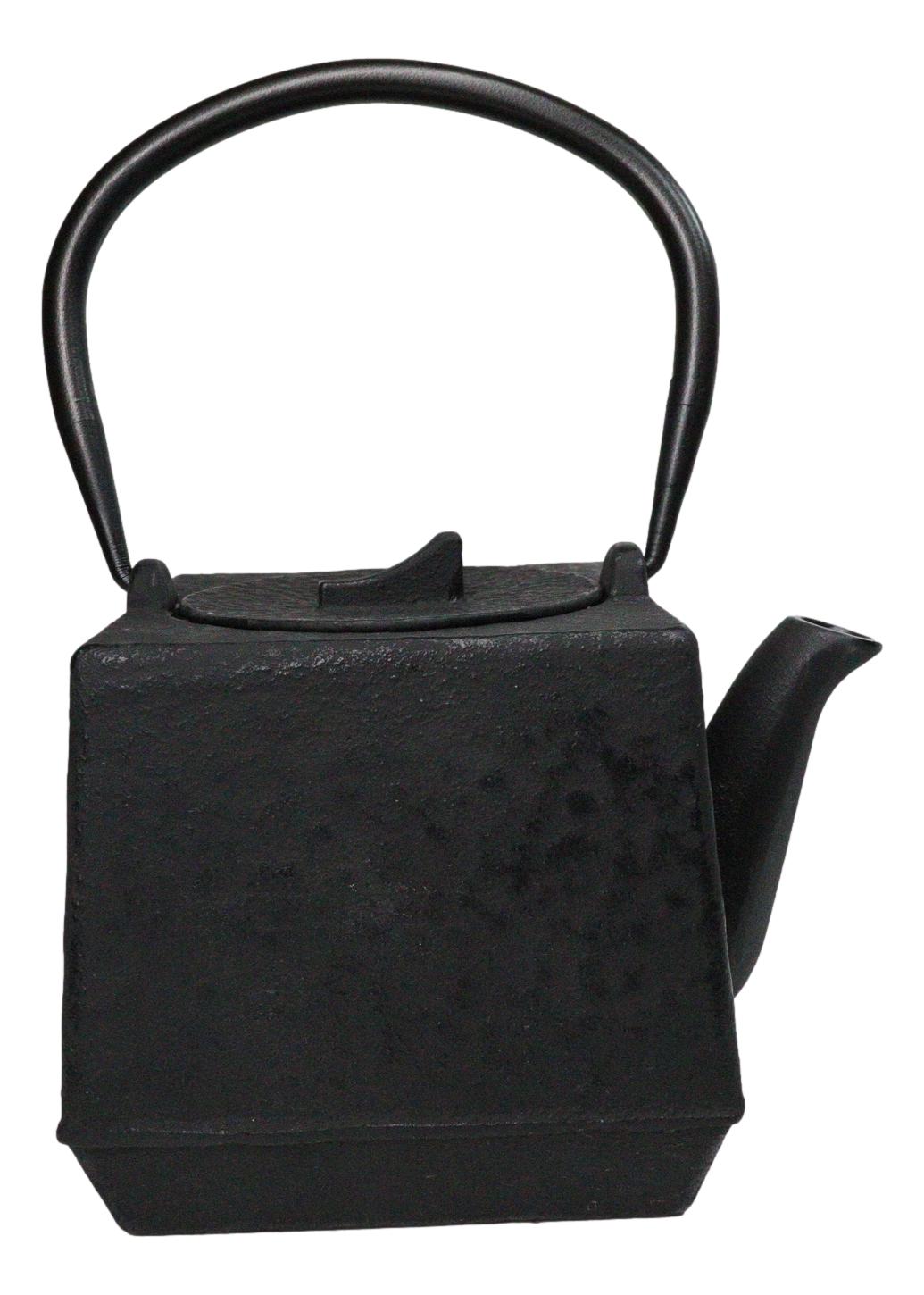 Black Traditional Square Tetsubin Medium Cast Iron Teapot 28oz Tea Pot W/ Handle
