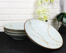 Made In Japan Porcelain Soushun Sakura Green Plum 9"D Deep Plates Bowls Set - Ebros Gift