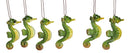 Set Of 6 Green Seahorses Ocean Marine Beach Wall Hanging Decor Tree Ornaments