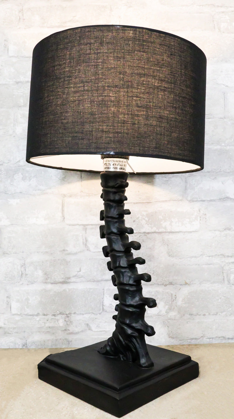 Vertebrae Back Bones Spine Skeleton Human Anatomy Table Lamp With Black Shade