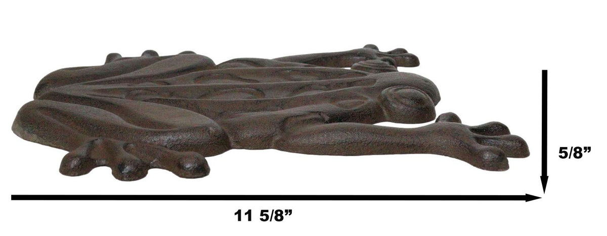 Pack Of 3 Cast Iron Amphibian Tree Frog Garden Stepping Stone Pave Foot Steps - Ebros Gift