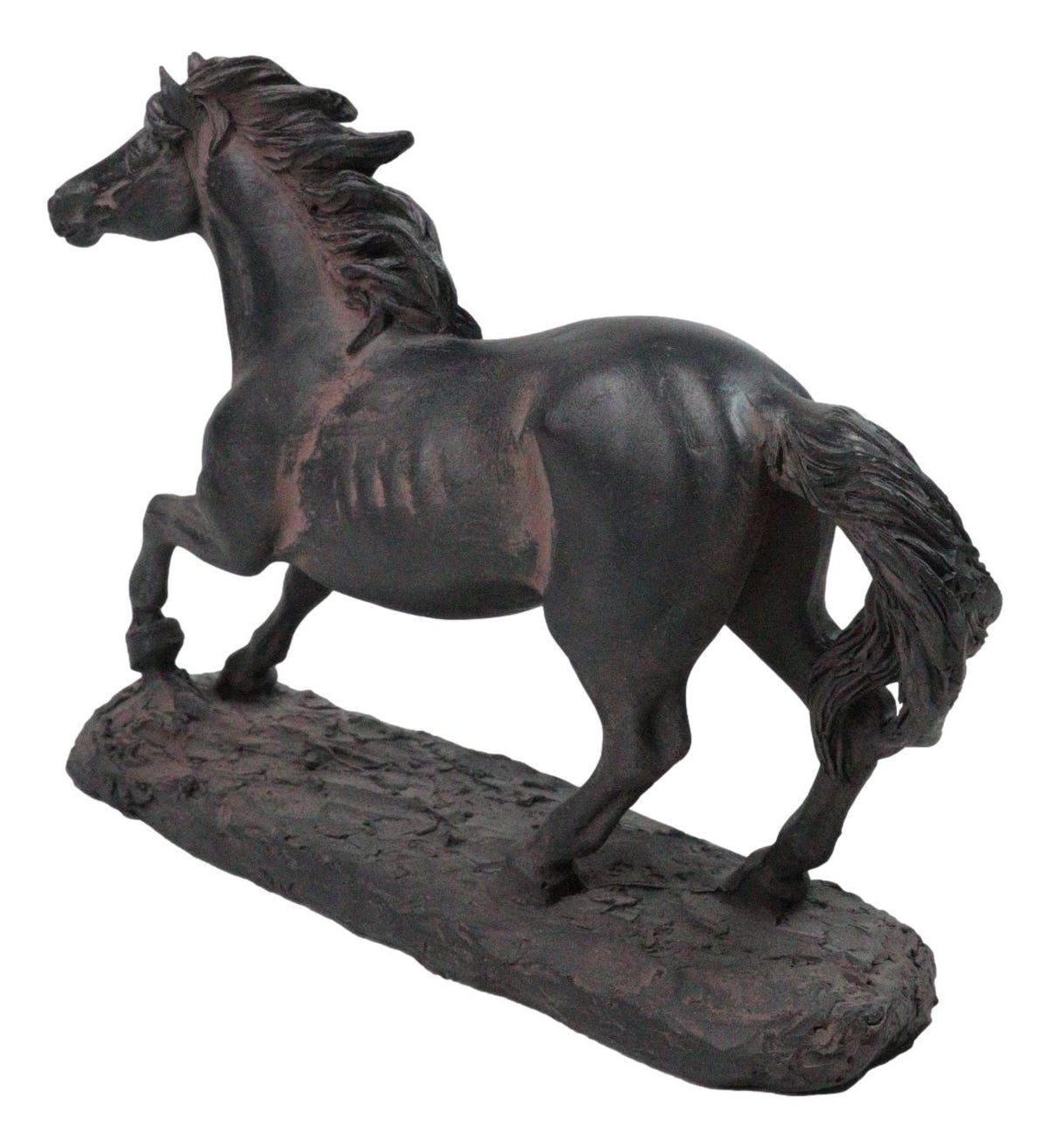 Western Wild And Free Open Grasslands Galloping Horse Faux Bronze Figurine 9"L