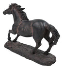 Western Wild And Free Open Grasslands Galloping Horse Faux Bronze Figurine 9"L