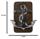 Aluminum Sailor Marine Sea Ship Anchor On Board 2 Pegs Double Wall Hook Plaque