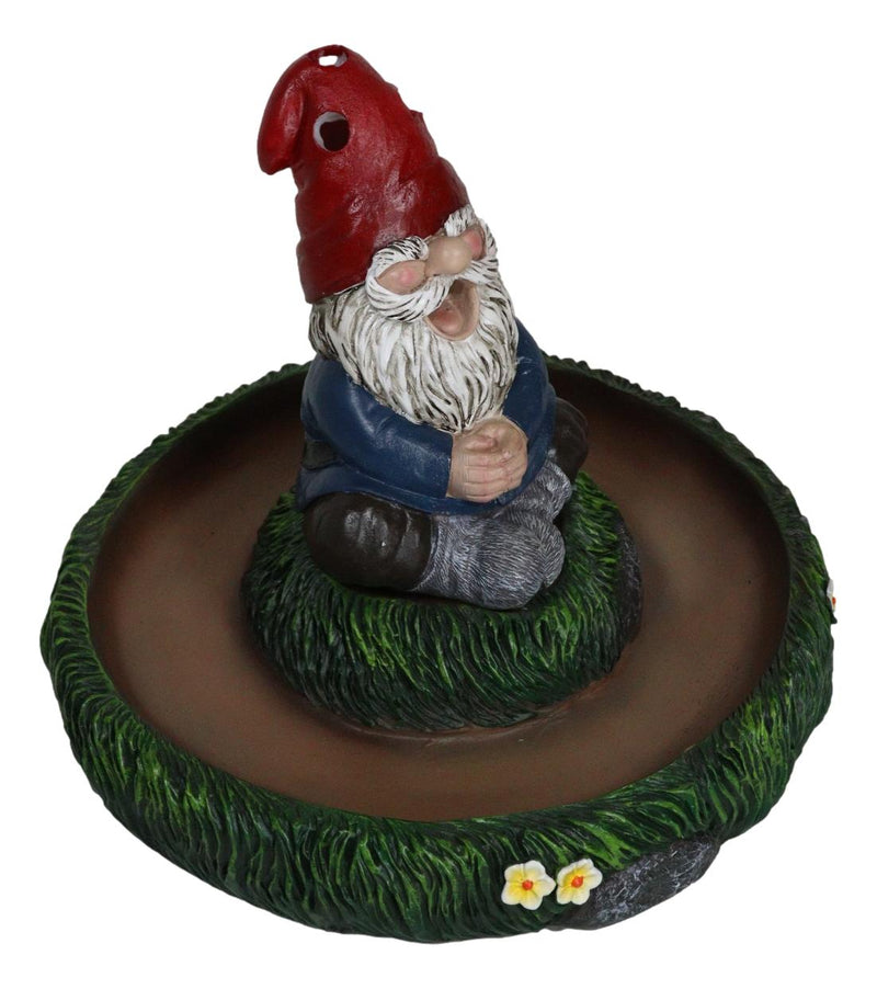 Gnaughty Pot High Smoking Gnome Zen Meditation Cone And Stick Incense Burner