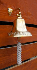Marine Antiqued Solid Polished Brass RMS Titanic Wall Dinner Bell With Lanyard