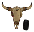 Rustic Western Patriotic USA American Flag Steer Bison Bull Cow Skull Wall Decor