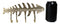 Brass Metal Golden Fishbone Fish Bone Marine Coastal 4 Peg Wall Hooks Plaque