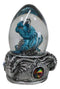 See No Evil Blue Wyrmling Dragon In Colorful LED Acrylic Glass Egg Figurine