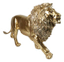 Large Gold Finish African Safari Regal Lion King of The Jungle Figurine 22.5"L