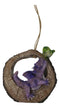 Pack of 2 Whimsical Green Purple Dragons With Birds In Tree Ring Decor Ornaments
