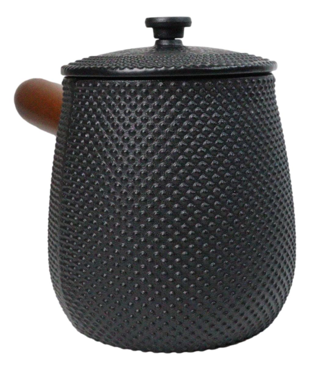 Kyusu Style Side Handle Hobnails Cast Iron Teapot 18oz With Enameled Interior