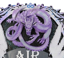 Elemental Air Nation Wind Purple Dragon White Feathers Triple Moon Wall Decor