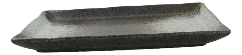 Pack Of 5 Grey Tone Hakumu Ceramic Collection Rectangular Sushi Plates 7.75" L