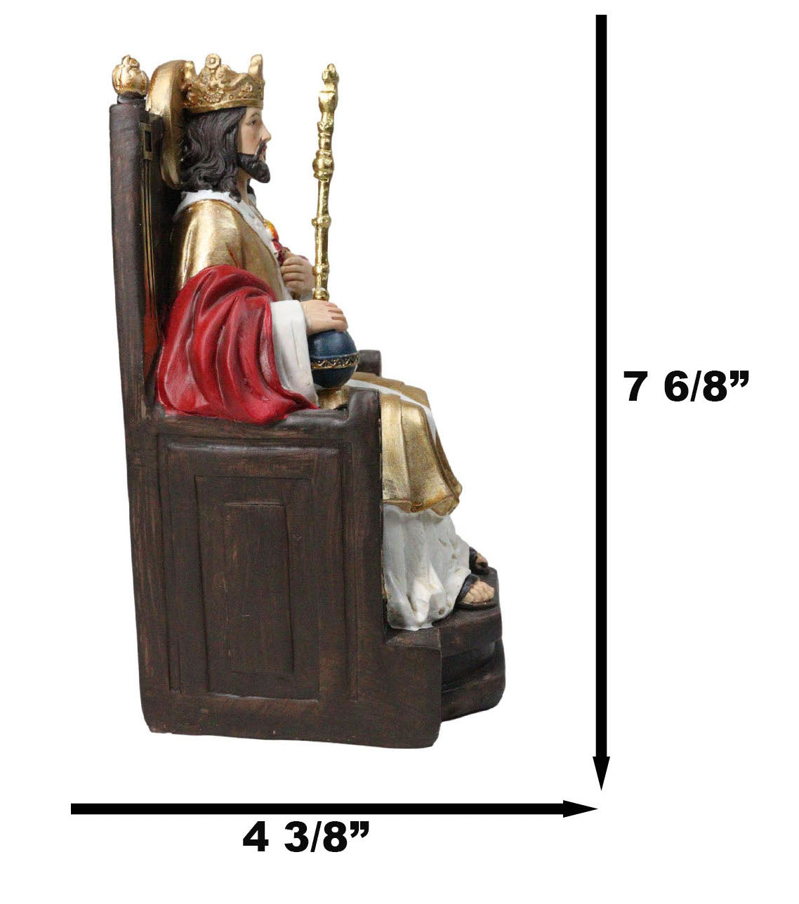Christian Decor Crowned Christ The King Sitting On The Throne Sculpture 7.75" H
