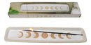 Cream White Ceramic Celestial Astrology Moon Phase Incense Catcher Holder Dish