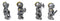 Set of 4 Medieval Suit of Armor Knights With Axe Sword Shields Mini Figurines