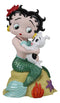 Ocean Mermaid Betty Boop Sitting On Coral With Pudgy Dog Novelty Figurine