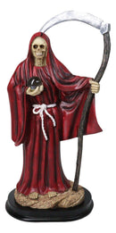 Red Robe Santa Muerte With Scythe Patroness Of Love And Romance Figurine 12"H
