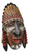Southwestern Colorful Native American Indian Chief With Headdress Wall Plaque