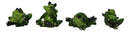 Set of 4 Whimsical Green Pond Frogs in Multiple Poses Decorative Figurines