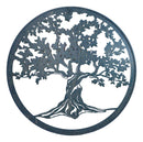 Blue 24"D Oversized Round Celtic Tree of Life Medallion Metal Wall Circle Plaque