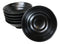 Pack Of 6 Modern Ridged Matte Black Melamine Large Round Ramen Soup Bowls 48oz