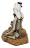 Love Never Dies Skeleton Bridal Wedding Couple With Rose by Red Heart Figurine