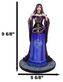 Fantasy Myths Legends Dragon Sorceress Witch With Scrying Crystal Ball Figurine
