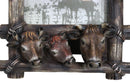 Western Country Rustic Farm Cattle Cow Bulls Barnwood Lantern Picture Frame 6x4