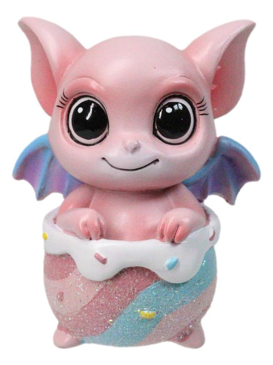 Pink Taffy Drake Potion Pals Small Baby Dragon Imp Sitting in Cauldron Figurine