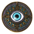 Auspicious Evil Eye With Peacock Train Sacred Compass Trinket Decorative Box