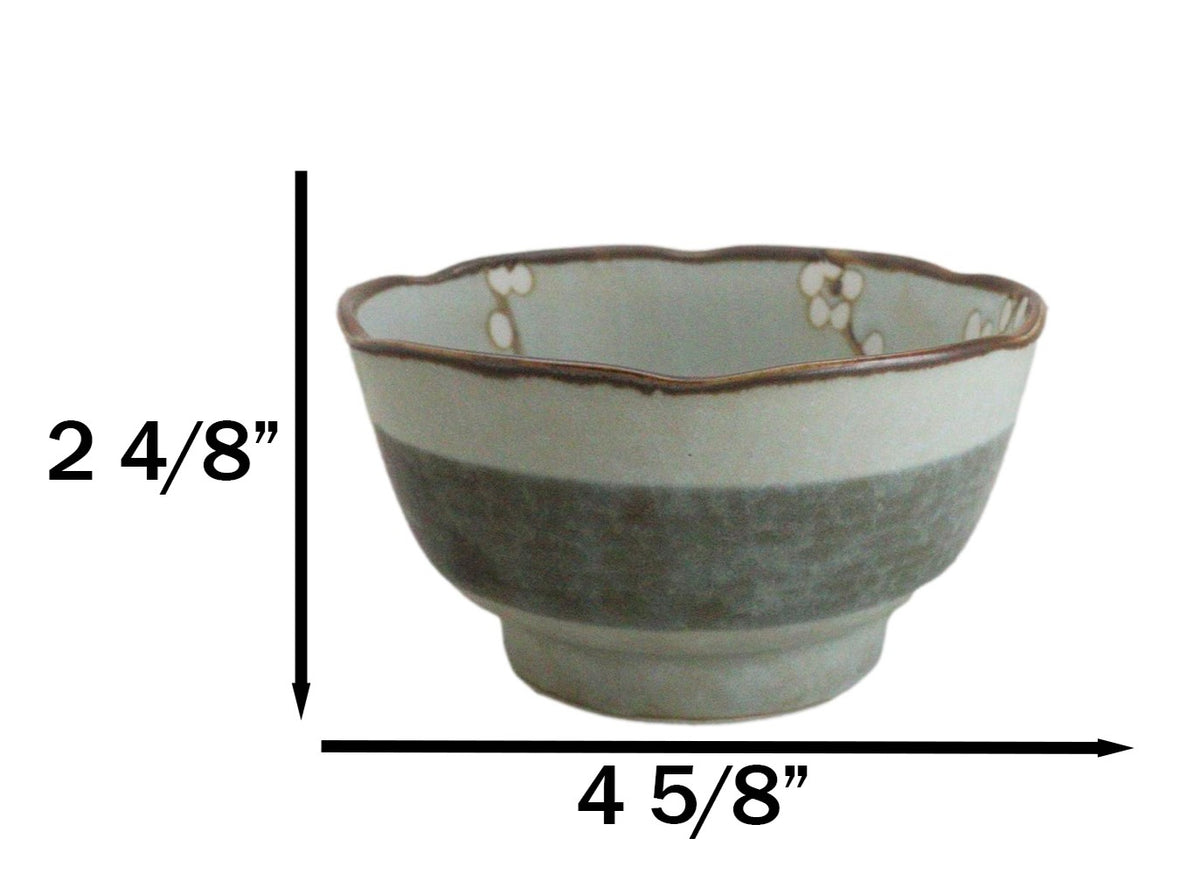 Made In Japan Ceramic Soushun Sakura Cherry Blossoms Small Rice Soup Bowls 10oz