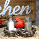 Wildlife Cardinal Nest Salt & Pepper Shaker Holder Red Bird Tabletop Figurine