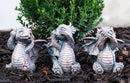 Set of 3 See Hear Speak No Evil Funny Hatchling Baby Dragons Fantasy Figurines