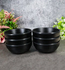 Pack Of 6 Black Silk Melamine Rice Miso Soup Salad Appetizer Shallow Bowls 12oz