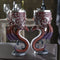 Set Of 2 Fantasy Maroon Dragons Devotion Love Hex Heart Baroque Wine Goblets