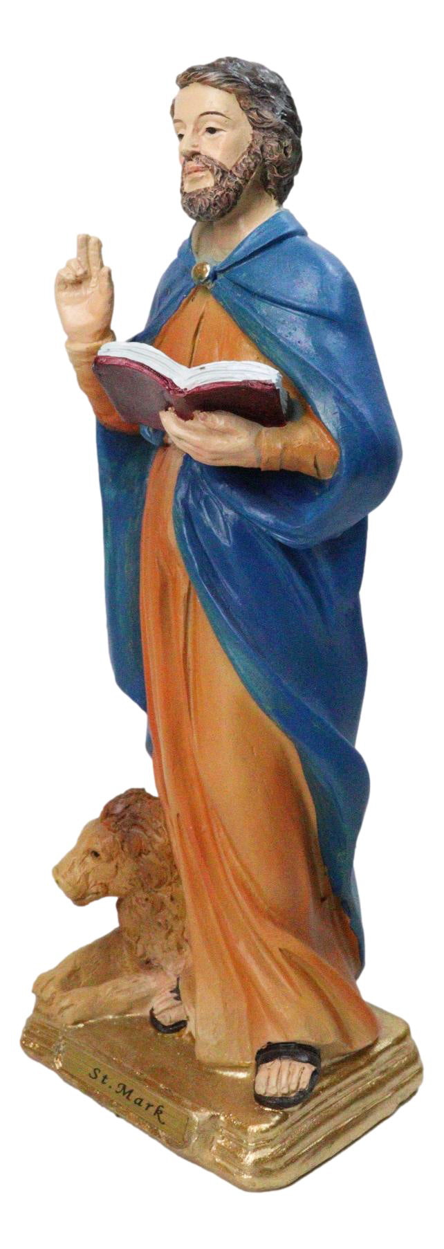 Christian Apostle of Jesus Saint Mark The Evangelist With Lion Figurine 8"H
