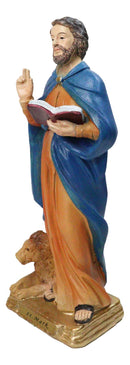 Christian Apostle of Jesus Saint Mark The Evangelist With Lion Figurine 8"H