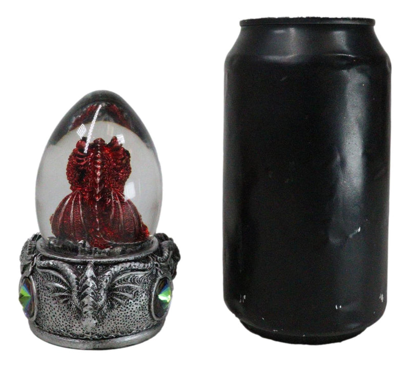 Hear No Evil Red Wyrmling Dragon In Colorful LED Acrylic Glass Egg Figurine