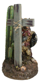 Rustic Western Armadillo Cowboy by Saguaro Cactus Praying By The Cross Figurine