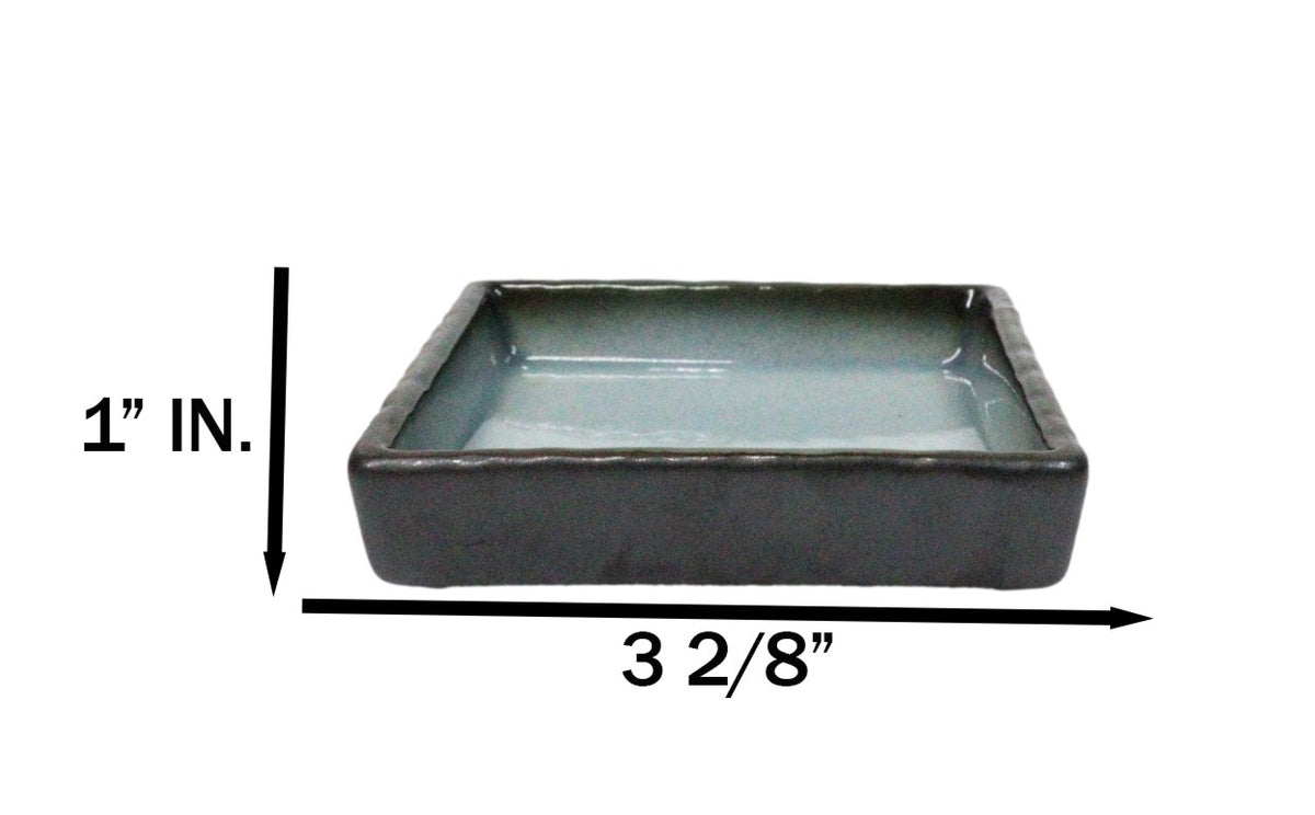 Set Of 6 Blue Sky Stars Seikai Art Ceramic Square Condiment Sauce Dishes 2oz