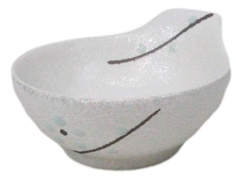 Pack Of 5 Yukino Hana Ceramic Ponzu Sauce Soup Shallow Bowls With Handle 5oz